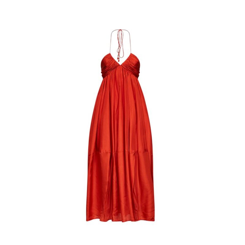 Zimmermann Women Tangerine Silk Habotai Mahon Maxi Dress